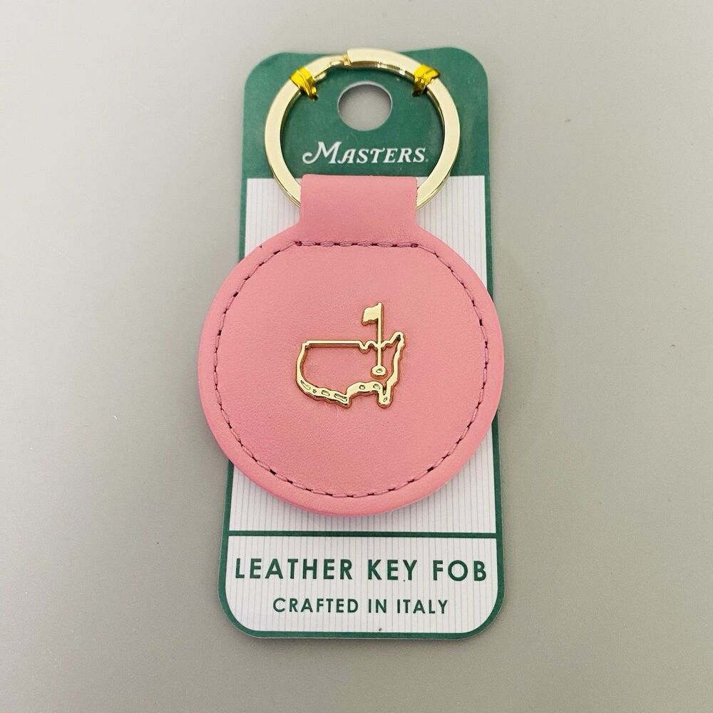 Masters Tournament Pink Italian Leather Key Fob Keychain Augusta National New